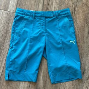 Women’s Puma Golf 11” Tech USP Dry Shorts. Turquoise Blue. Bermuda. Size 4
